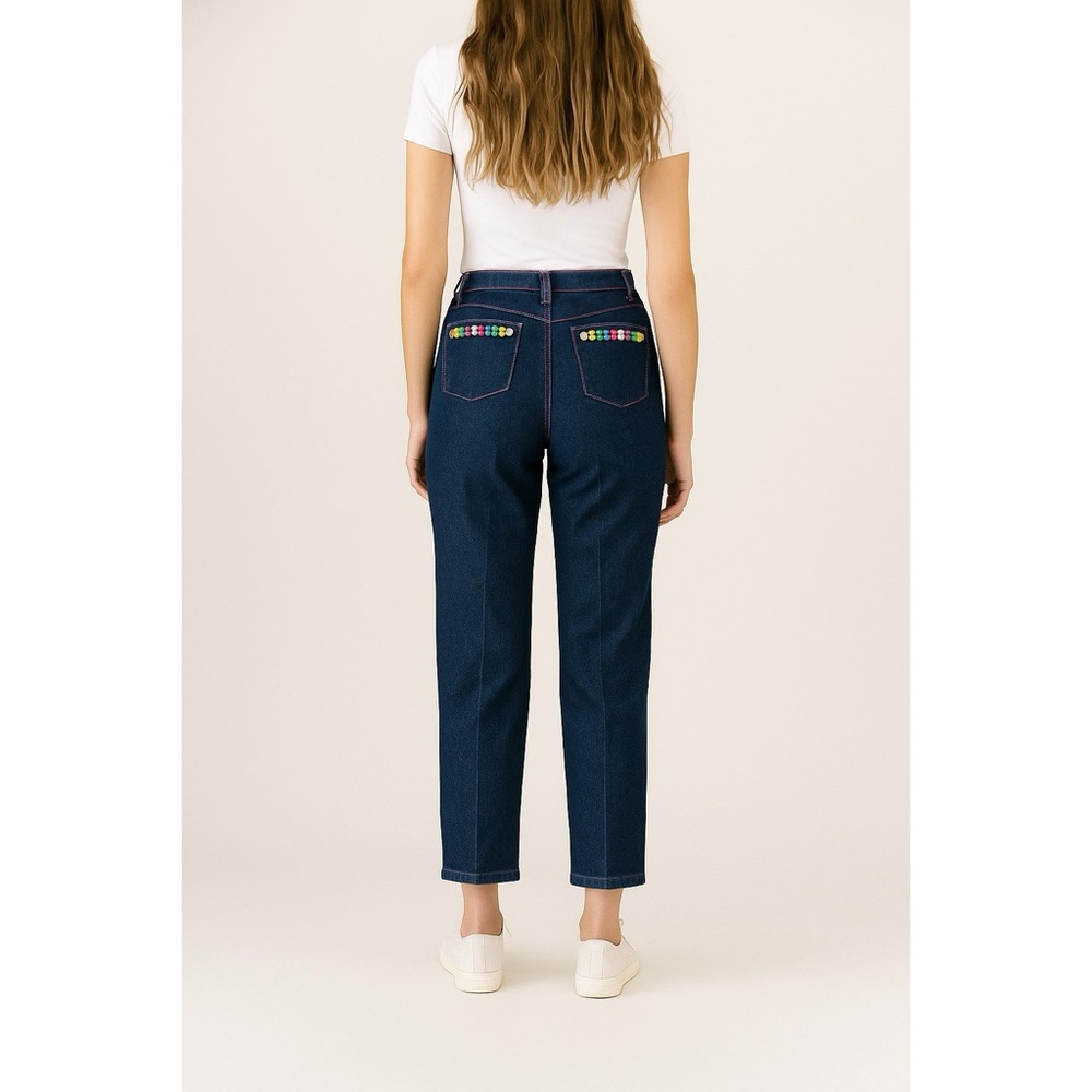 Fabulosity | Y2K Bejeweled Bedazzled Embellished Dark Wash Cropped Ankle Jeans